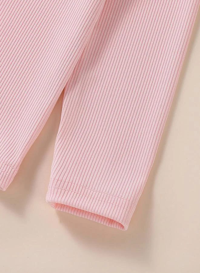 Take Two Girls Mock Neck Faux Pearl Embellished Rib Top